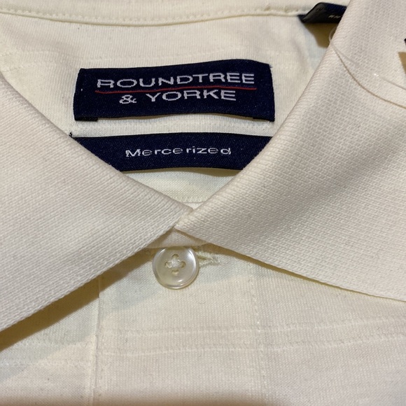 Handsome cream cotton Roundtree & Yorke polo shirt, XLT, NWT - Picture 2 of 5